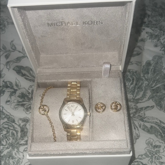 Michael Kors Accessories - Michael Kors Gold Watch and Jewelry Set